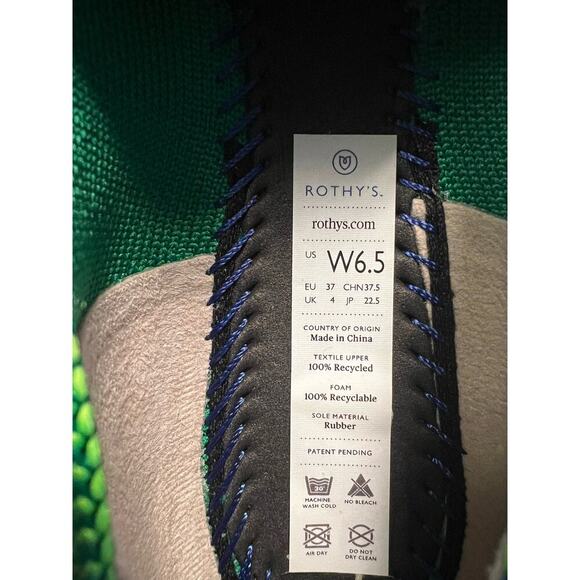 Rothy’s The Flat Jelly Bean Green RARE‎ Women’s Size 6.5 - Picture 7 of 7